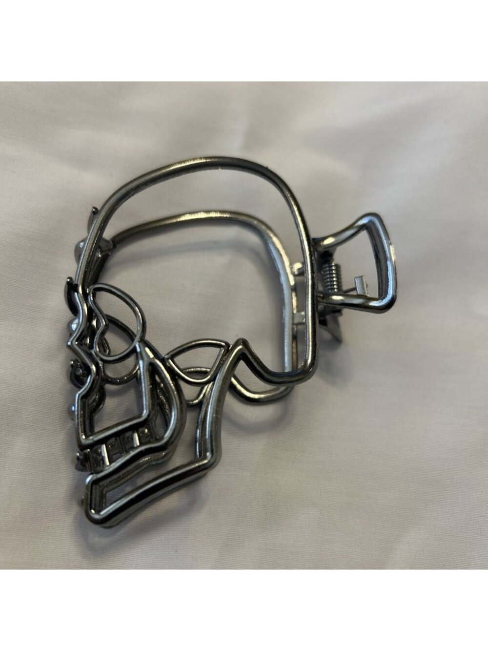 Silver Skull Hair Clip Claw Emo Rock Metal Goth Punk Emo Modern Metal Accent New